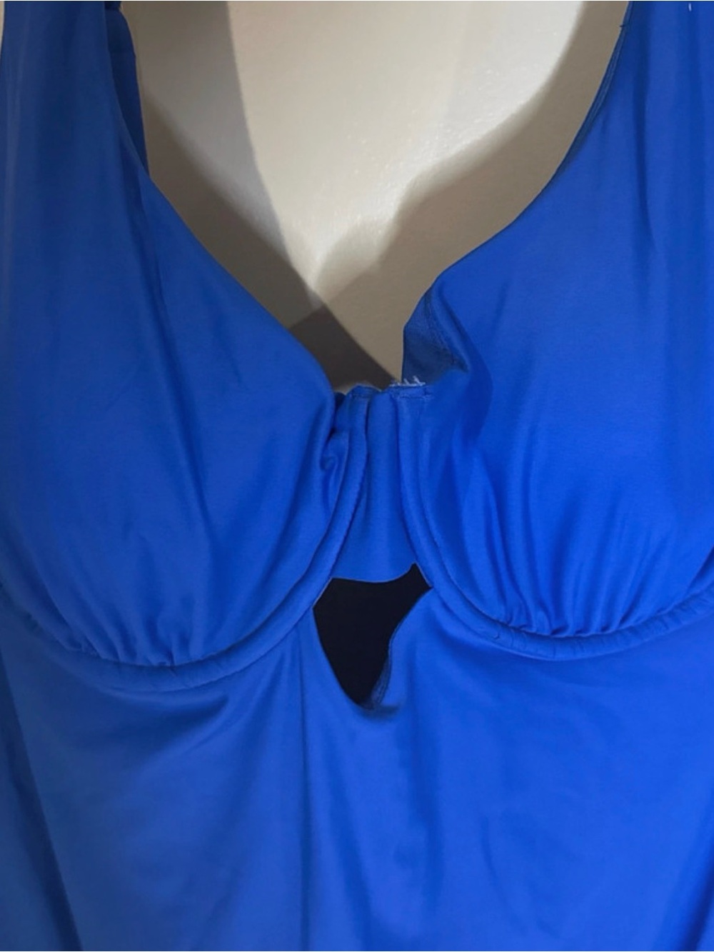 Time and Tru Royal Blue One-Piece Swimsuit with Front Twist - Picture 2 of 5